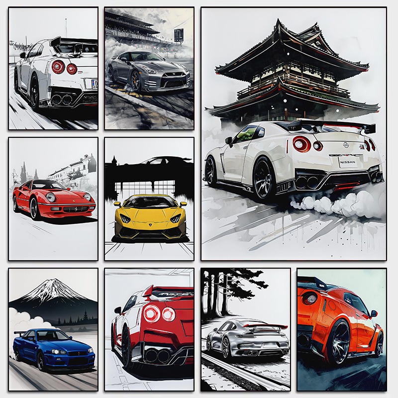 Japanese Car Lifestyle - Estilo japonês supercar arte da parede